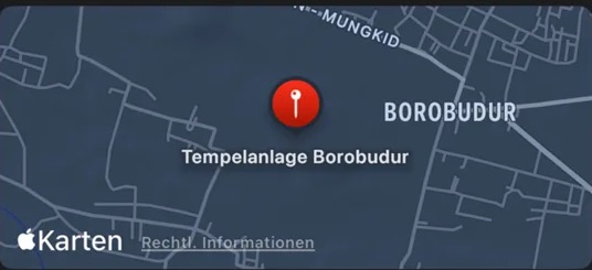 Extrait de carte montrant le temple de Borobudur