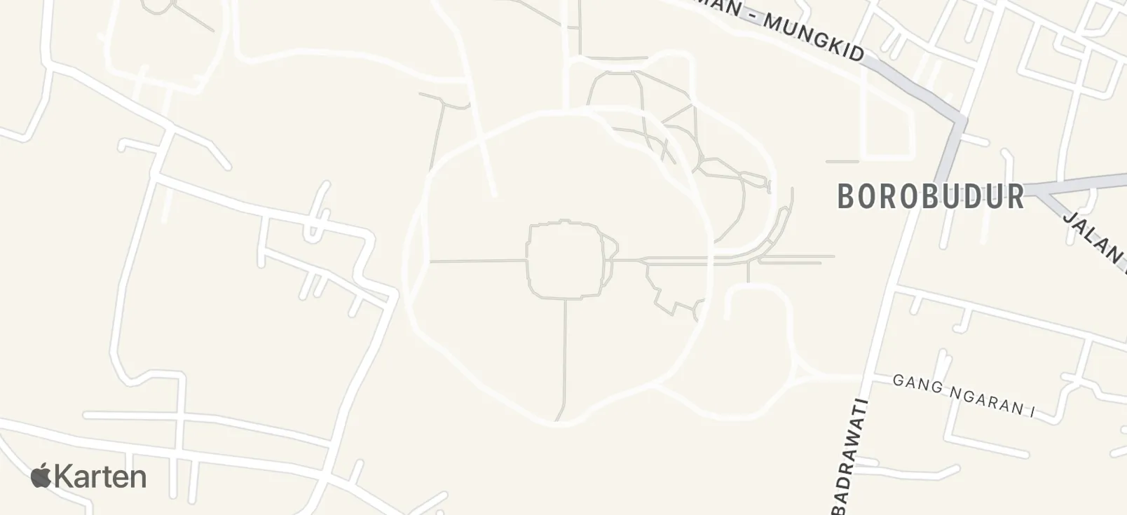 Kartenausschnitt mit der Tempelanlage Borobudur